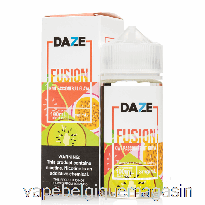 Vape Juice Kiwi Fruit De La Passion Goyave - 7 Daze Fusion - 100ml 0mg